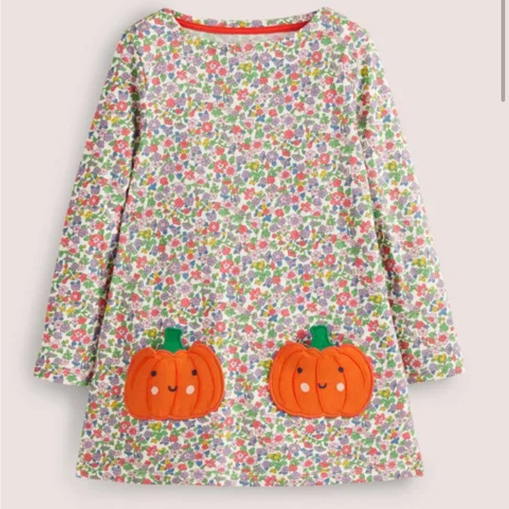 Pumpkin Pocket Floral Dress - Size 4-5Y boden
